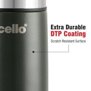 Cello Duro Flip Thermosteel Flask with Jacket | 1500ml, Black | 24 Hours Hot and Cold | Flask for Tea Coffee | Rust & Leak Proof | Ideal for Office, Gym, Home, Kitchen, Hiking, Travel Bottle