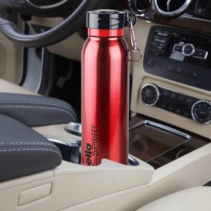 Cello Beatle Stainless Steel Vacuum Insulated Bottle, Red, 850ml |Hot & Cold Water Bottle with Screw top Lid | Double Walled Water Bottle for Sports, Gym, Outdoor, Travel