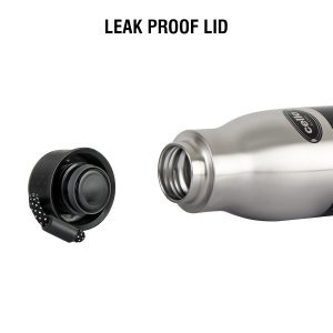 Cello Alexia Insulated Flask | Hot and Cold Stainless Steel Water Bottle | Double Walled Carry Flask for Travel, Home, Office, School | 800 ml, Black