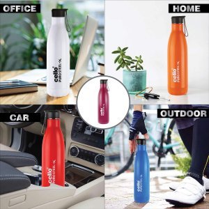 CELLO Puro Steel-X Rover 900 | Water Bottle with Inner Steel and Outer Plastic | Leak Proof Insulated Water Bottle | Suitable for Home, School, Office, Outdoor | 900ml, Colour May Vary